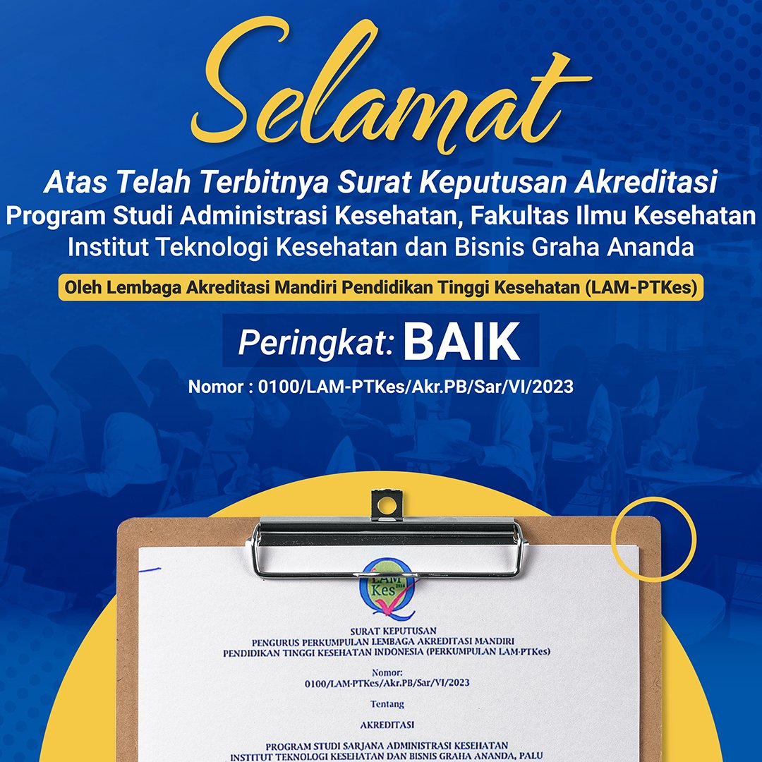 Prodi S1 Administrasi Kesehatan Raih Akreditasi “Baik”